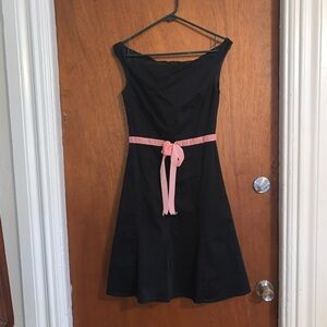 Arden B Black Strapless Dress with Pink Tie